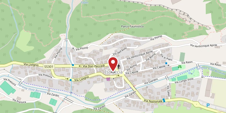 Mappa di Pradelva: il segnaposto indica Polisportiva Pradelva